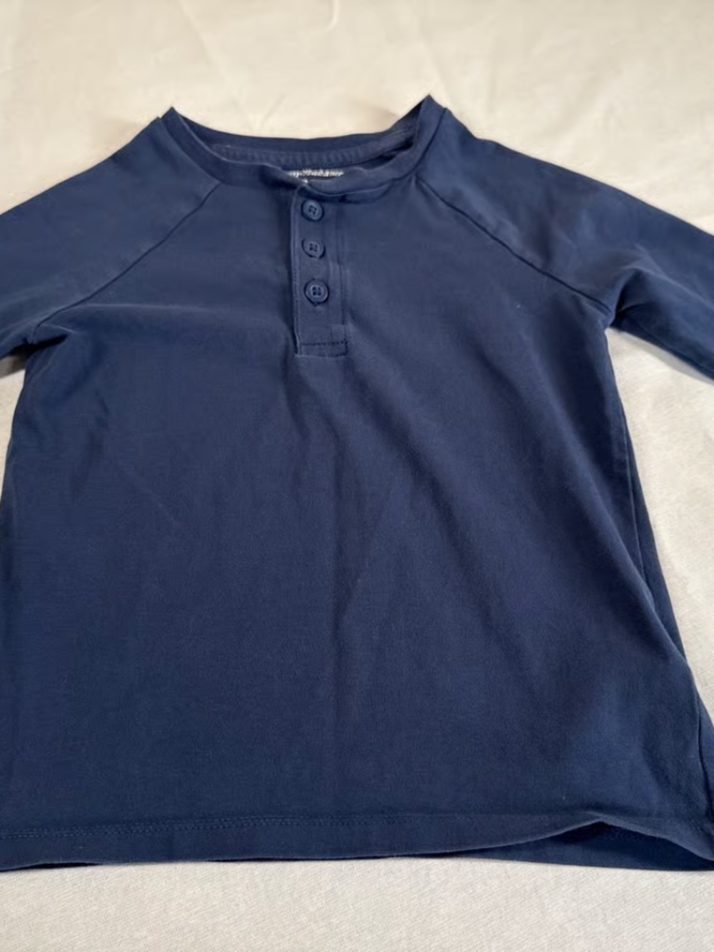 Boy's Tommy Bahama Long Sleeve Shirt Quarter Button Size 5T - Blue